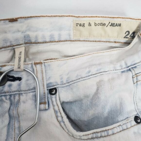 Rag & Bone Distressed Boyfriend Jeans Bleached Women's Size 24 - Picture 4 of 7